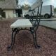 Garden bench with old cast-cast-or-cast-or-cast foot