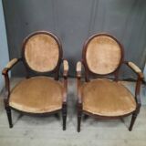 Pair of Louis XVI medallion armchairs