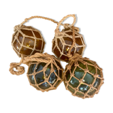 4 vintage fisherman float balls