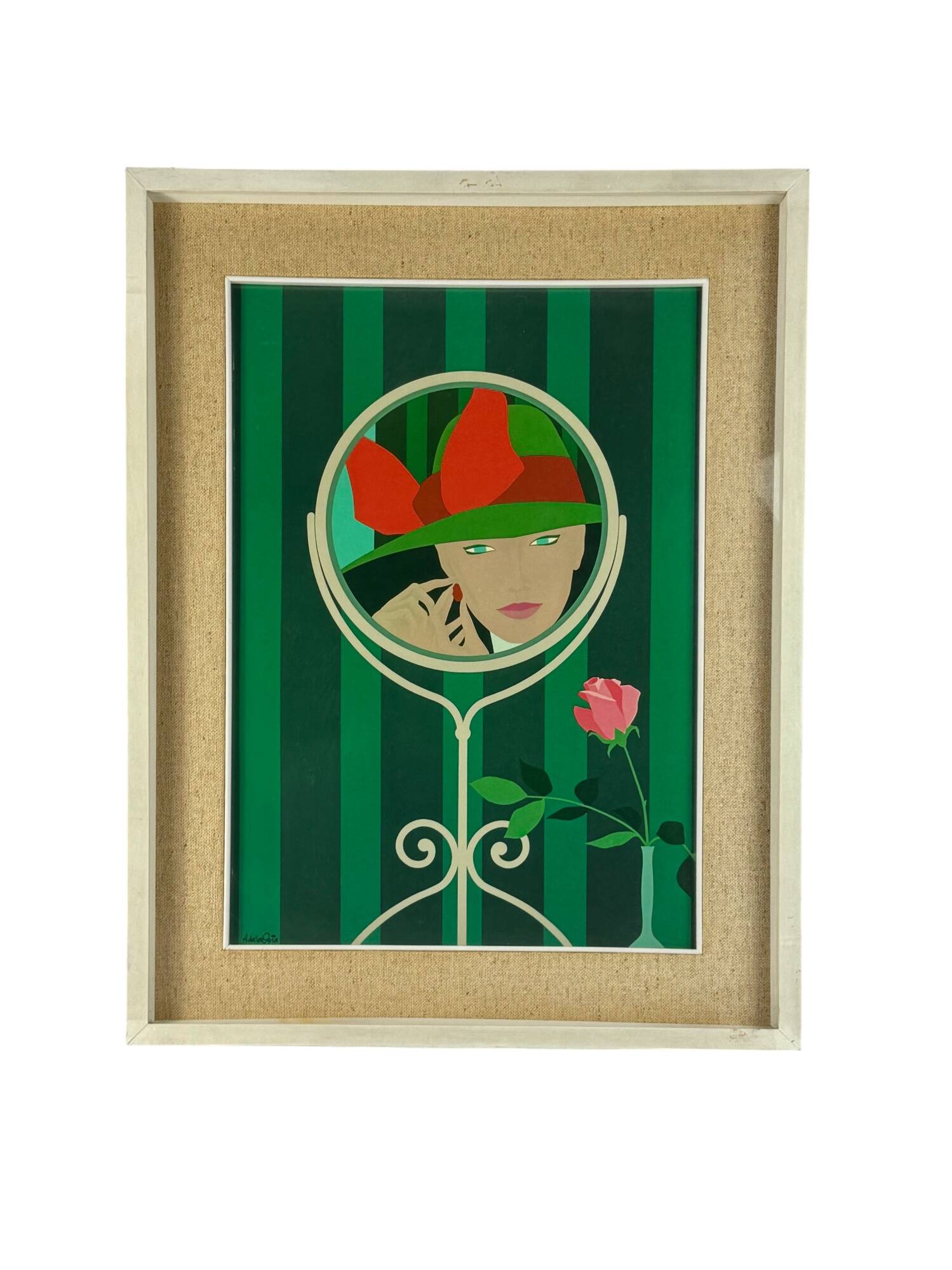 Amleto Dalla Costa, original serigraph framed, Milan Italy 1980s