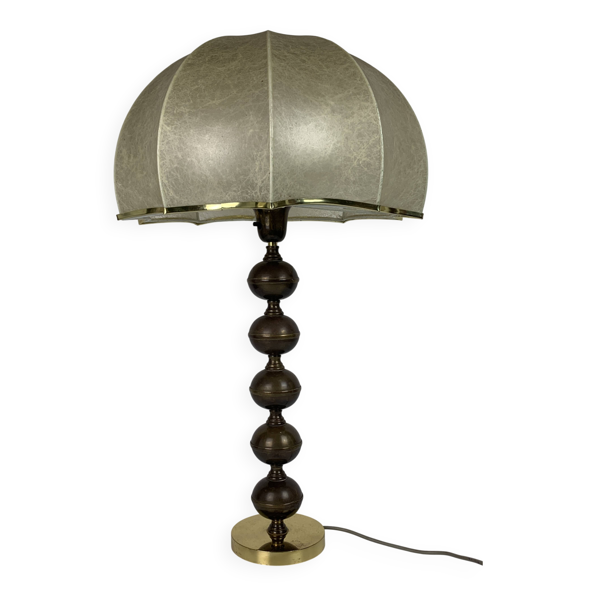 Midcentury Scandinavian brass cocoon mushroom lamp, Borens, Sweden 1960s