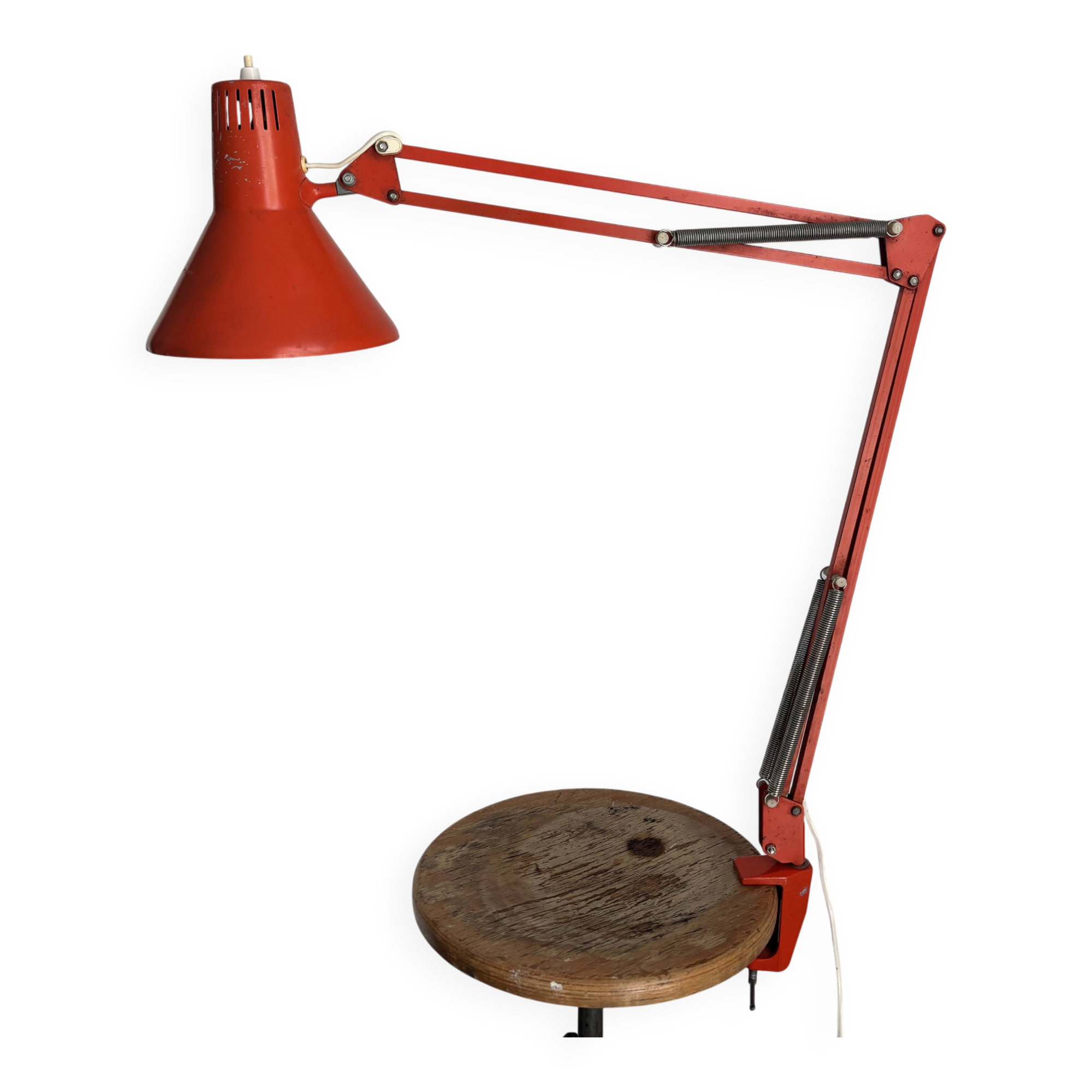 Vintage 1970s carrot Twist T1 architect lamp - 65 cm