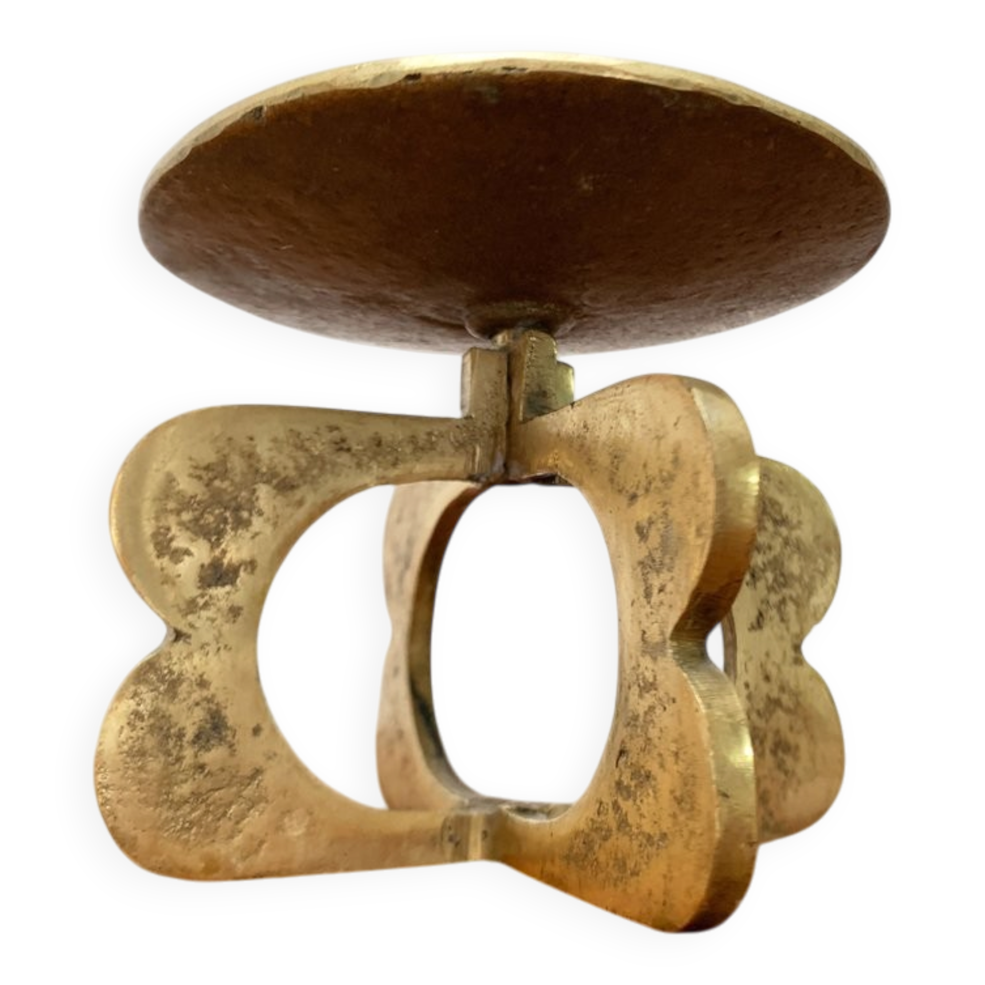 Mid-century brutalist metal candlestick, 1960s