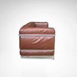 Early production LC2 leather 3-seater sofa by Le Corbusier Cassina 1970s