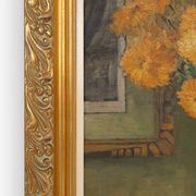 Belgian Still Life Painting by Jos Pas, 1944 — Flowers and Grapes in a Vase