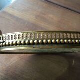 Bronze, brass and embroidery serving tray made in France