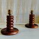 Pair of solid wood table lamp bases - mid 20th century.
