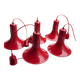 Ensemble de 5 suspensions vintage "formas" (espagne) – acier laqué rouge – état