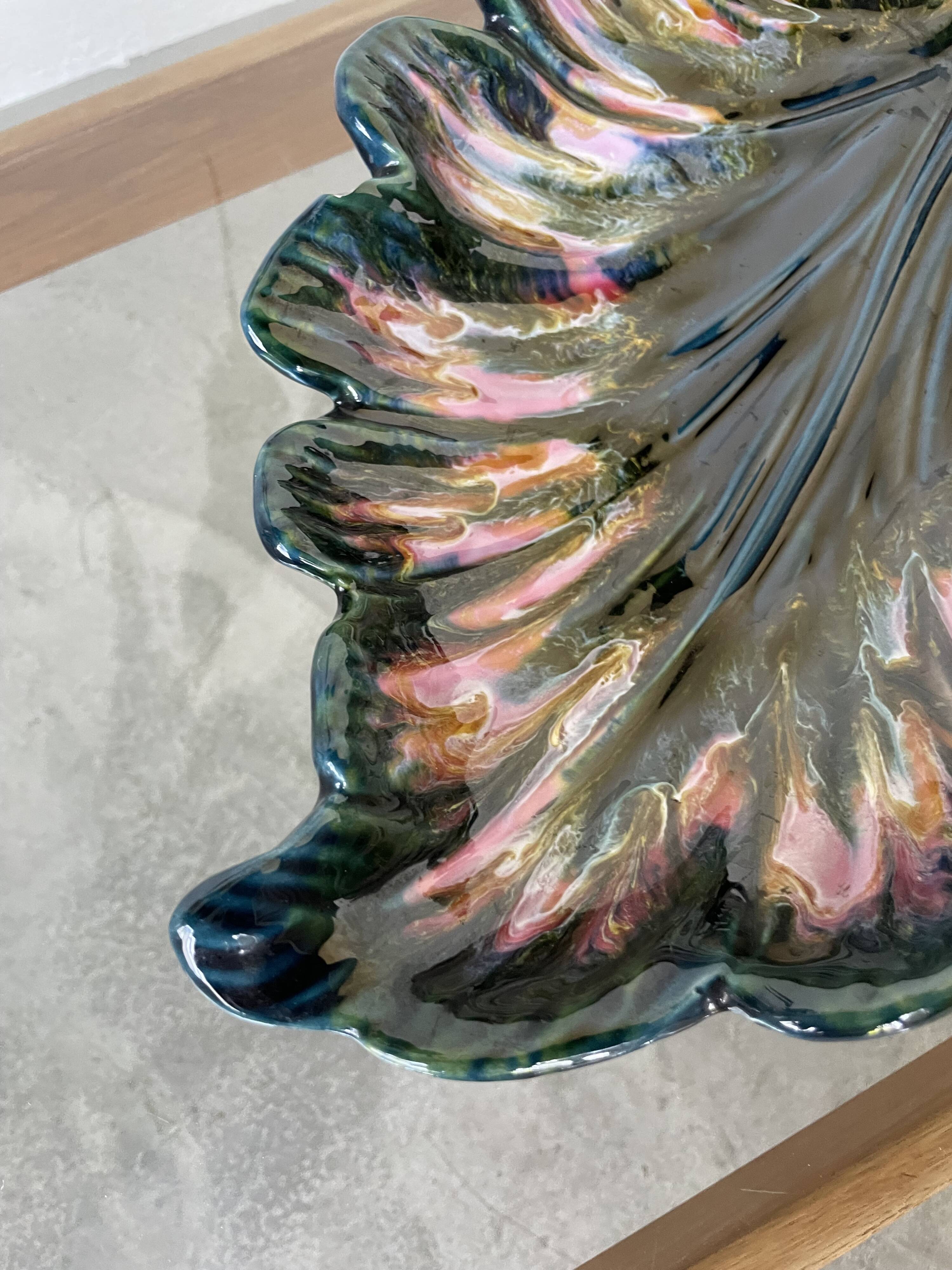 Large Vallauris leaf dish