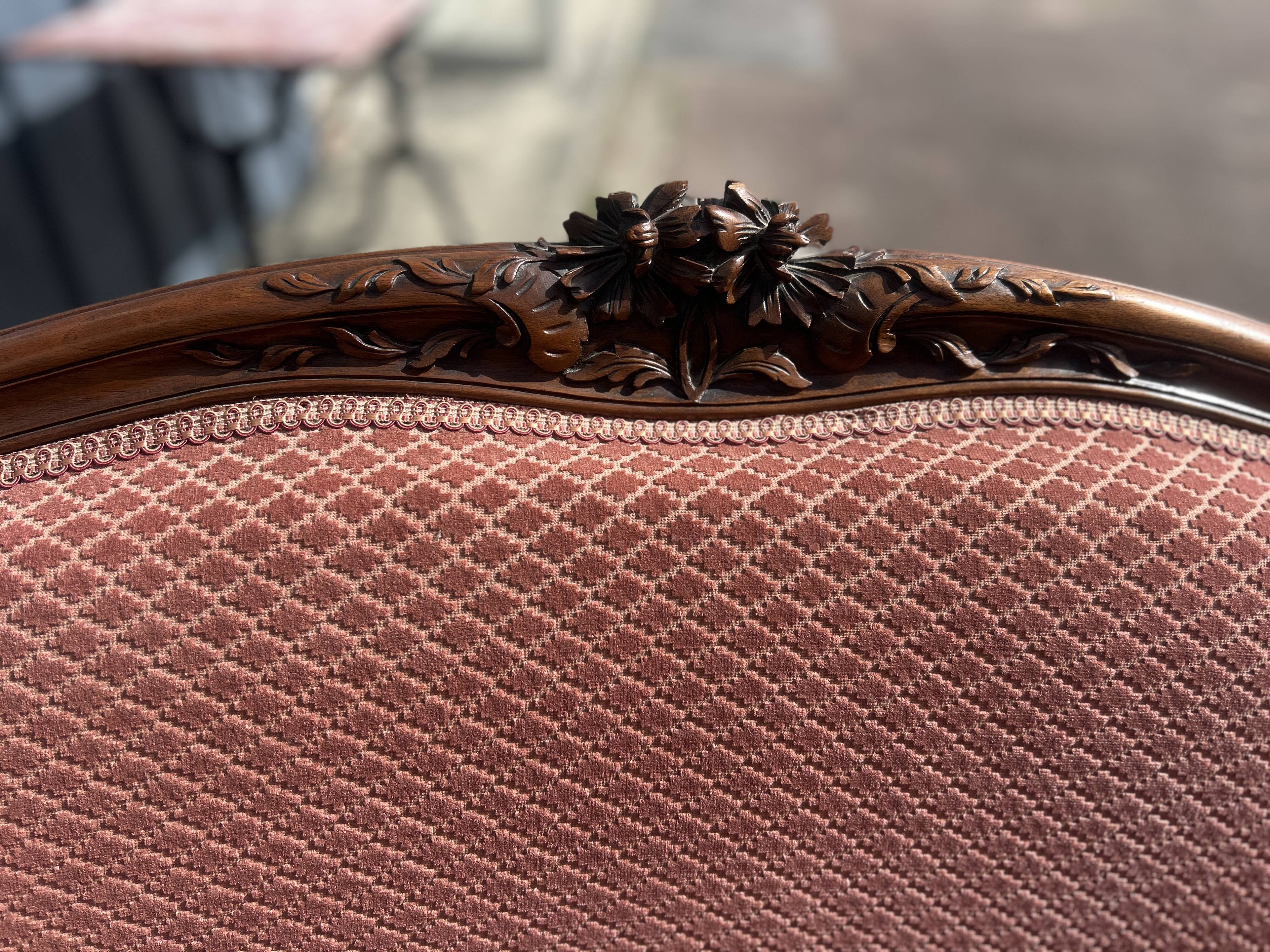 Banquette de Style Louis XV en noyer