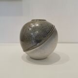 Grey potter's ball vase