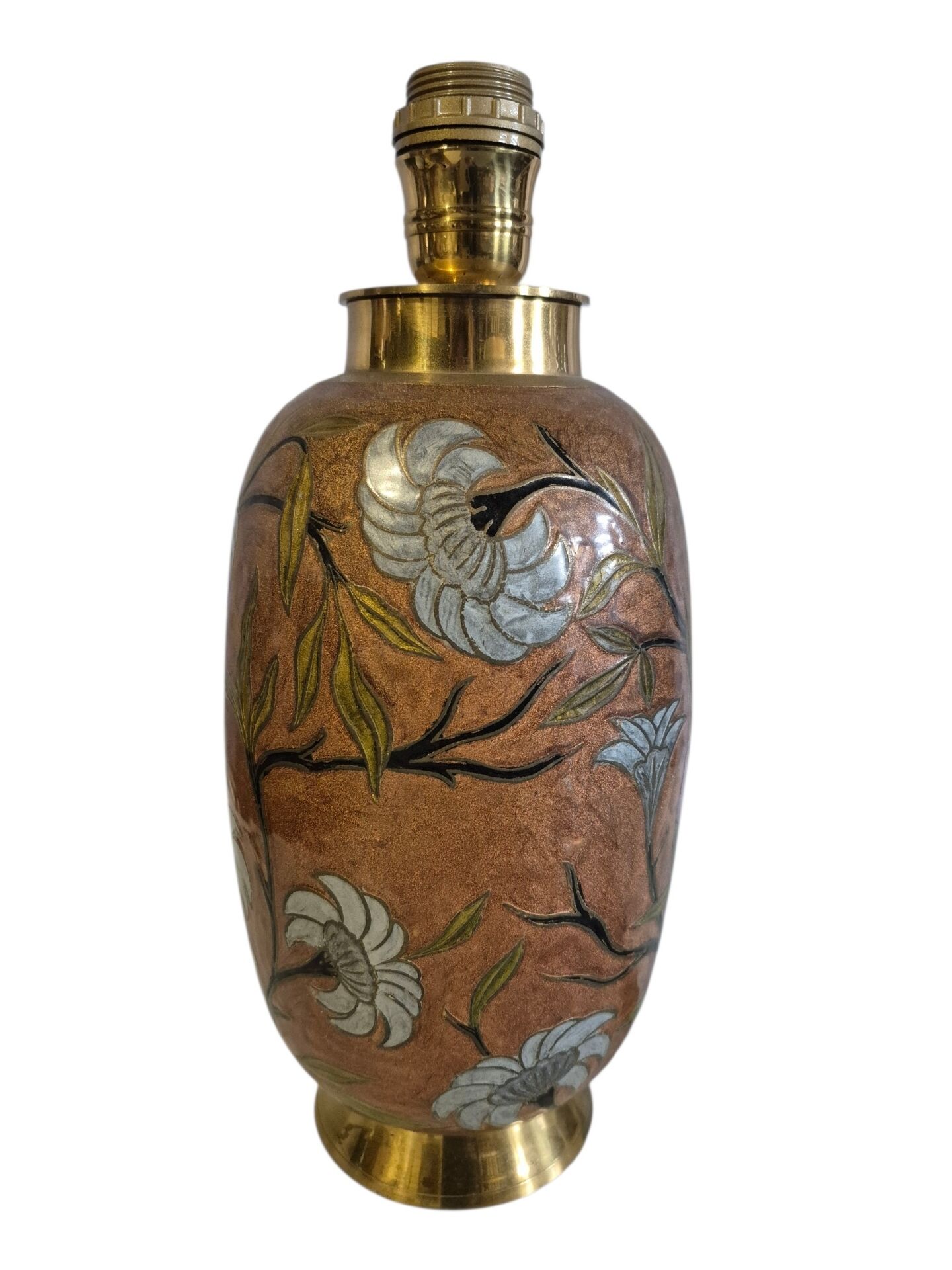 Firm Regina cloisonne enamel brass lamp Asian style