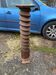 old large press screw, saddle, solid oak plant holder