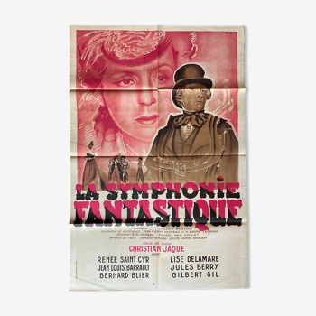 Affiche cinéma "La Symphonie fantastique" Jean-Louis Barrault 80x120cm 40's