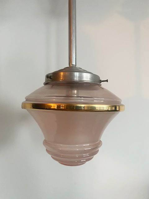 Pink glass pendant light