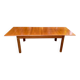 Scandinavian extendable dining table in honey-stained wood for 12 people 1990