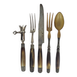 Art Deco serving cutlery with horn handle