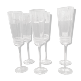Facet lalique champagne flute