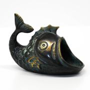 Mid Century bronze table or hand fish ashtray by Walter Bosse