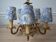 Bronze chandelier, 5 toile de Jouy lampshades