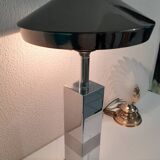 Large vintage chrome steel lamp 1990