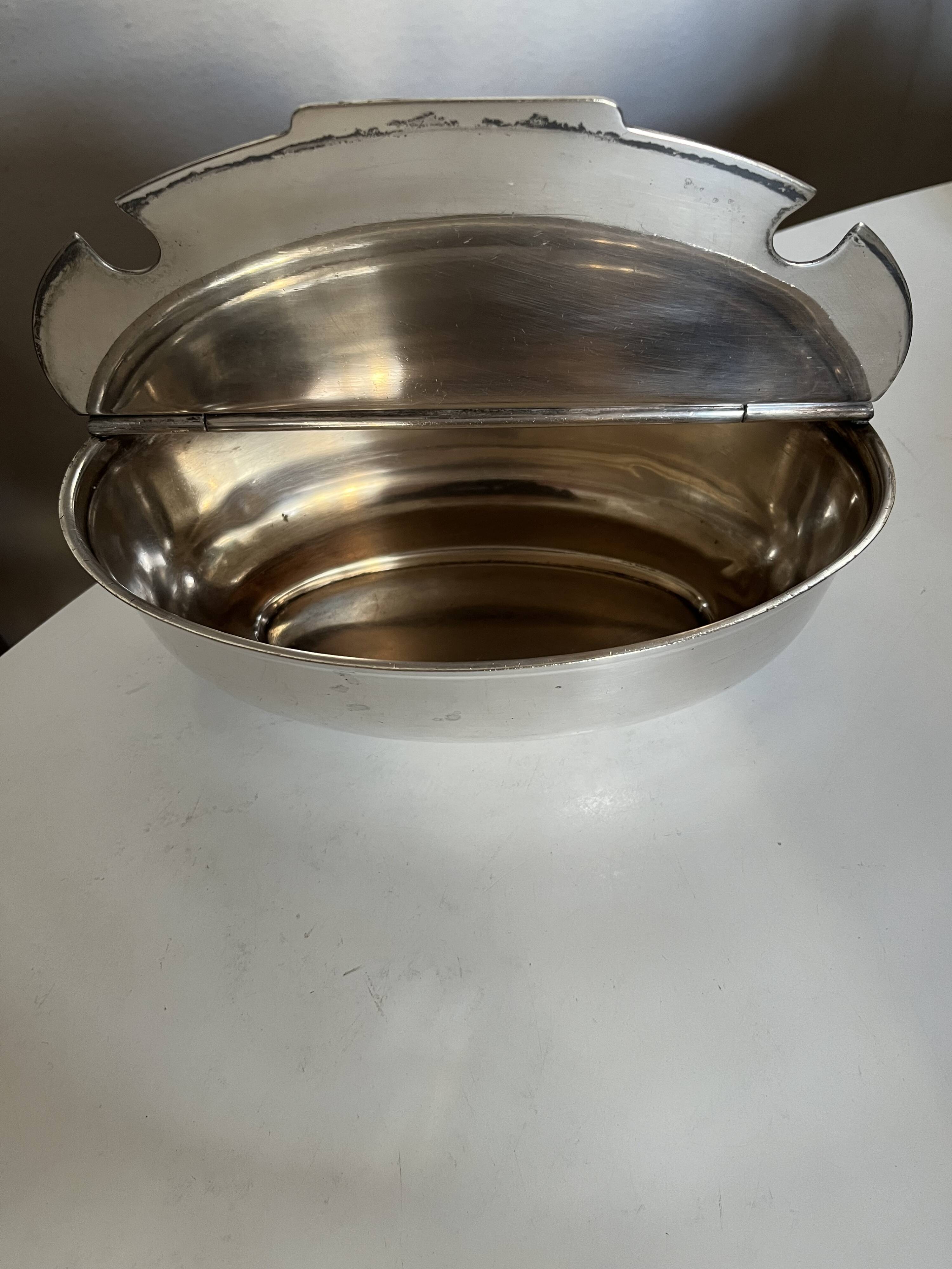 Palace sugar bowl Italian design 1960 silver-plated Broggi