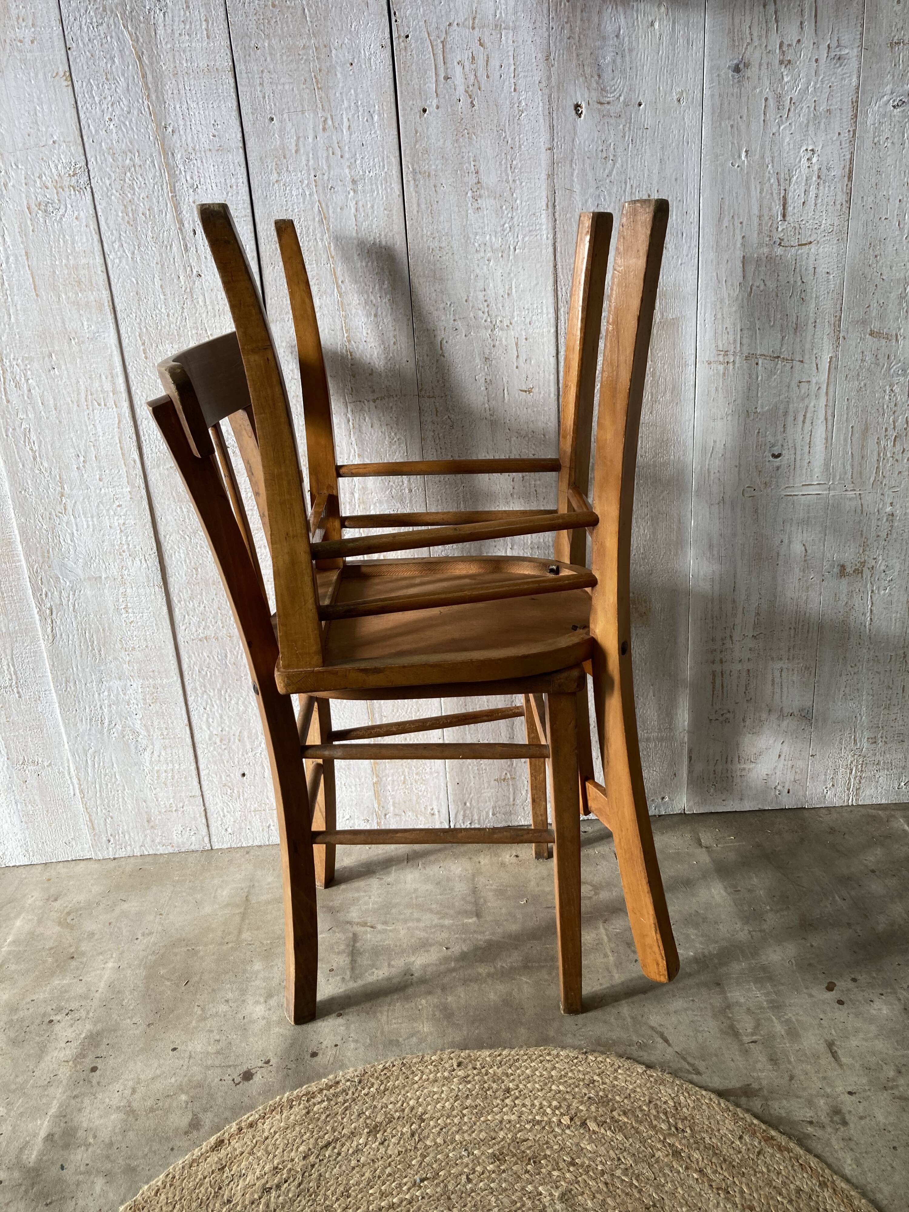Set of 4 mismatched bistro chairs