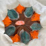 Vallauris orange & turquoise “umbrella” tray – 1970s