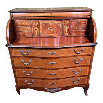 Bureau antique à plateau roulant incrusté vintage Brocante 1920-1930
