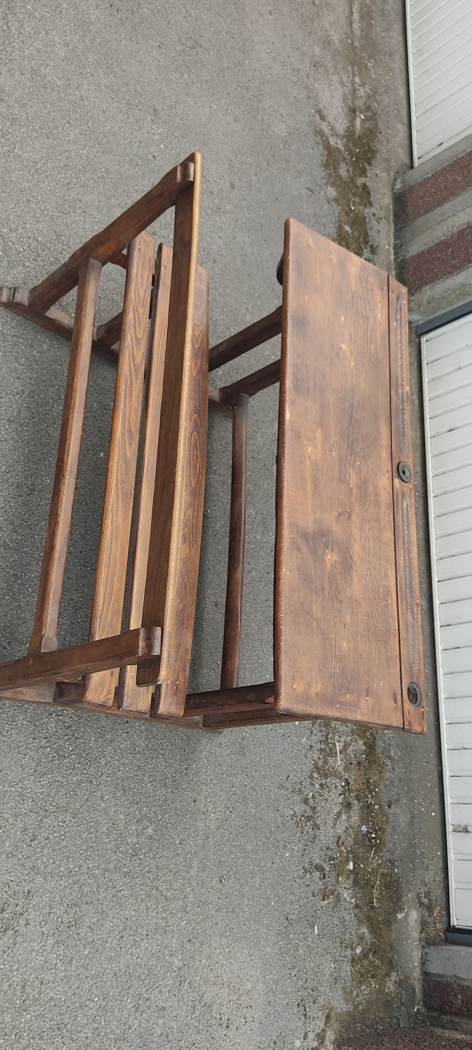 Old school desk desk in vintage wood 1950
