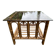 Square coffee table in smoked glass and bamboo, 1970.
