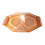 Plateau en verre rose