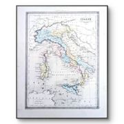 L'Italie ancienne, carte ancienne, imprimée en 1852.