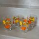 4 old water/orangeade glasses
