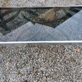 Coffee table from the 70s chrome and smoked glass