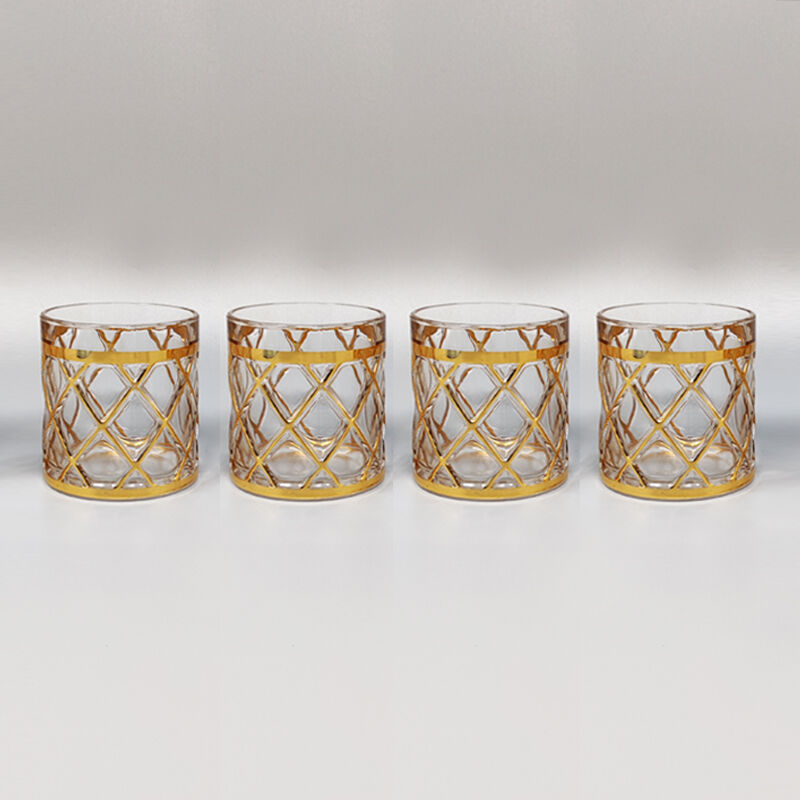 2000s cocktail shaker with 4 glasses by Altuzarra. Made in Usa