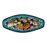 Dish with fish and shells relief decoration