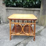 Square rattan side table 62x62