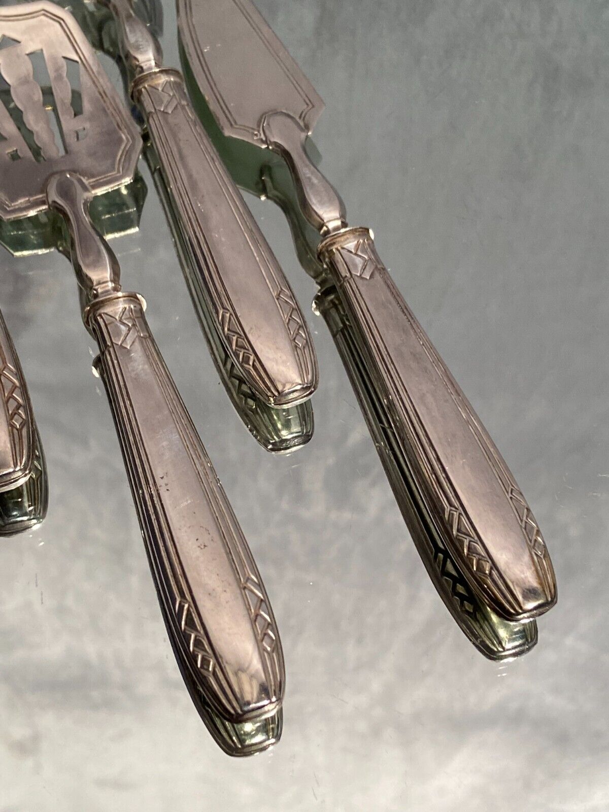 Confectionery service hors d'oeuvres sprinkler silver metal design Vintage