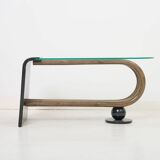 Curved wooden coffee table, 1960-70