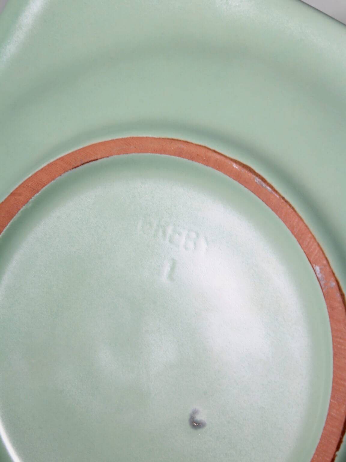 Harald Östergren Art Deco Mint-Green Ceramic Ashtray, For Upsala-Ekeby