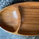 Compartmentalized wooden serving dish