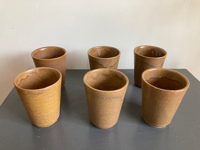 Lot 6 Digoin stoneware glasses