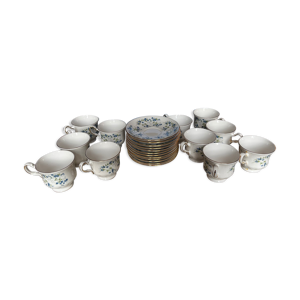 Set de 11 tasses et sous-tasses - porcelaine
