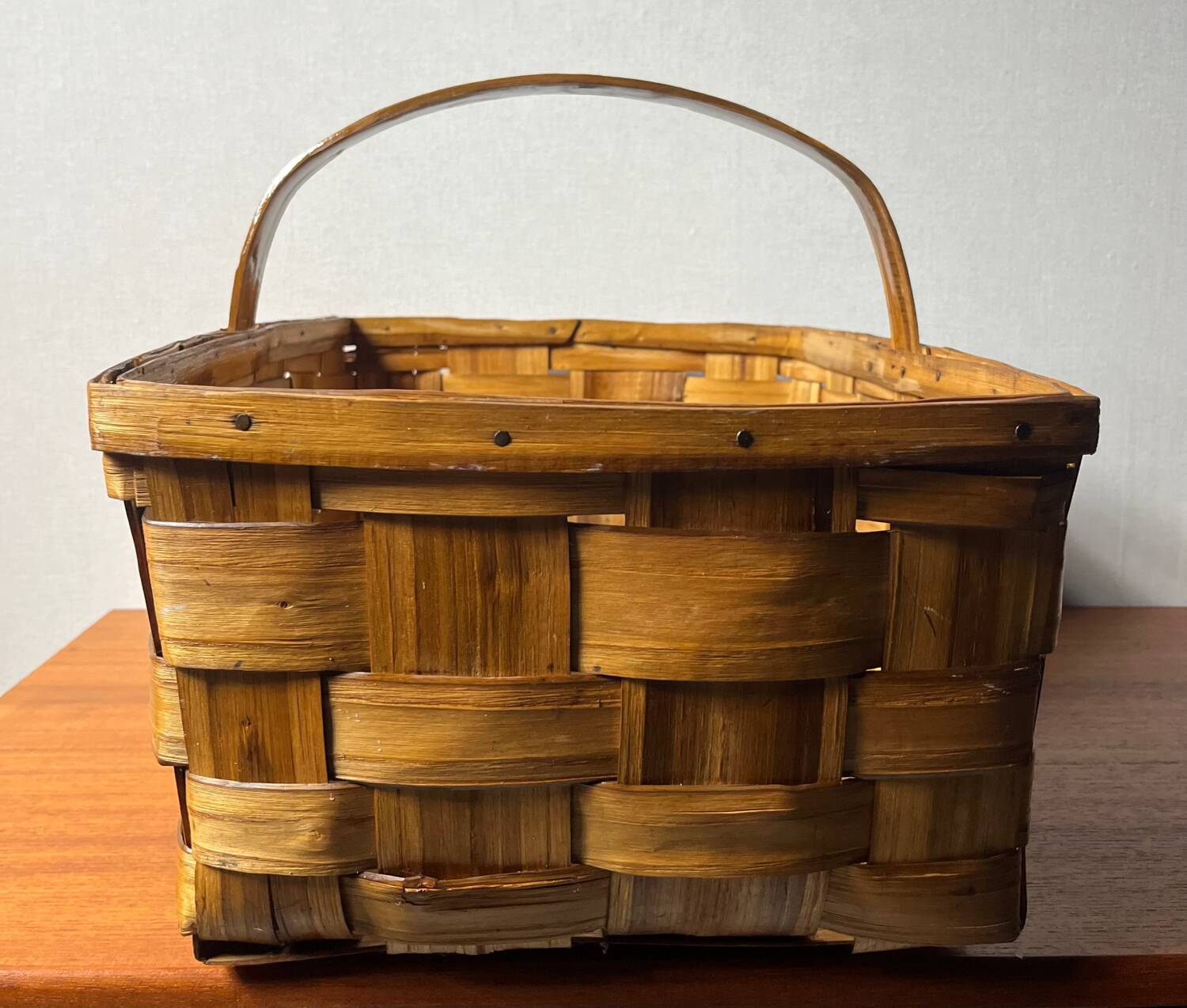 Woven walnut basket from the 60s
