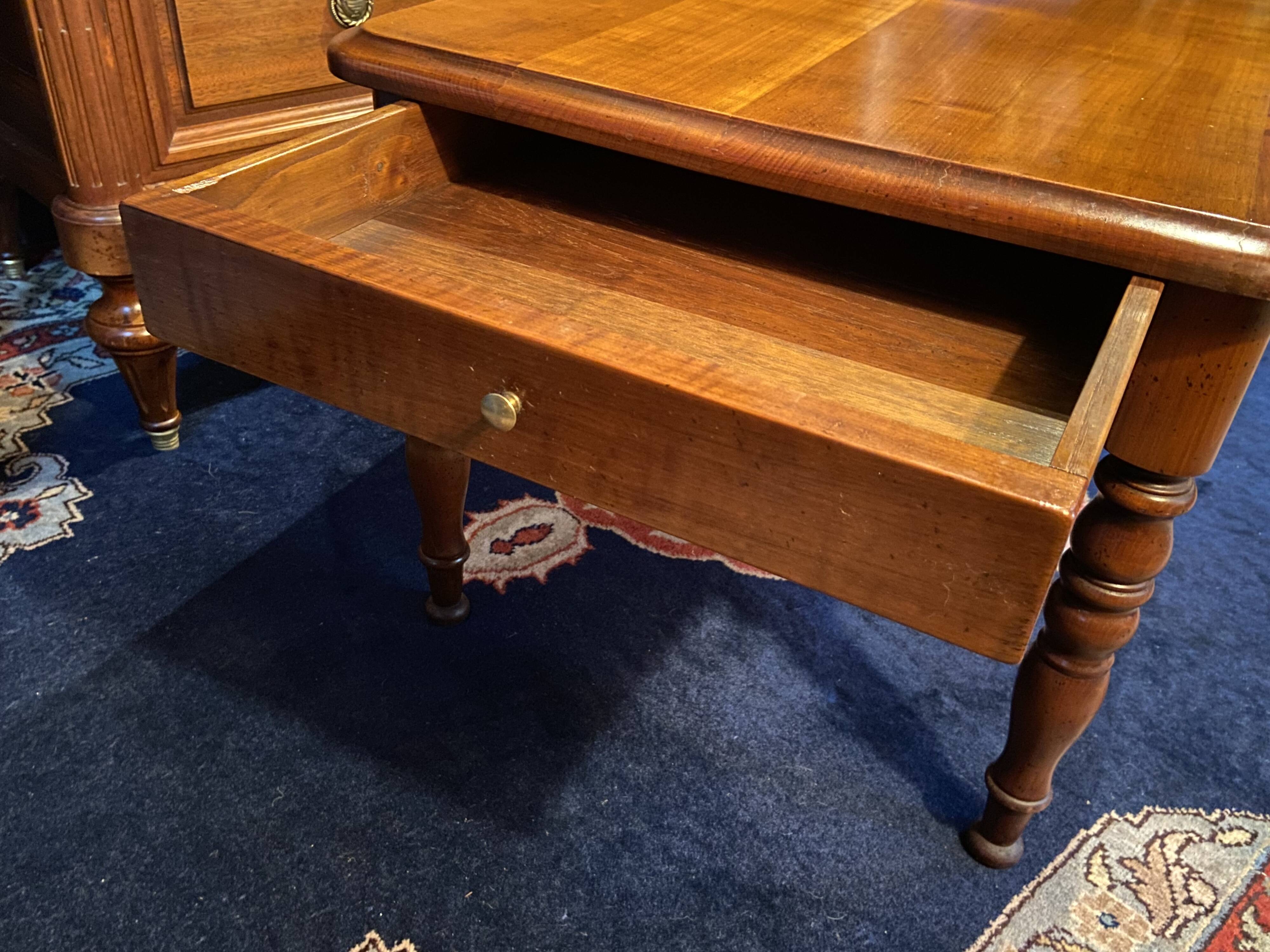 Solid cherry wood coffee table with 2 drawers