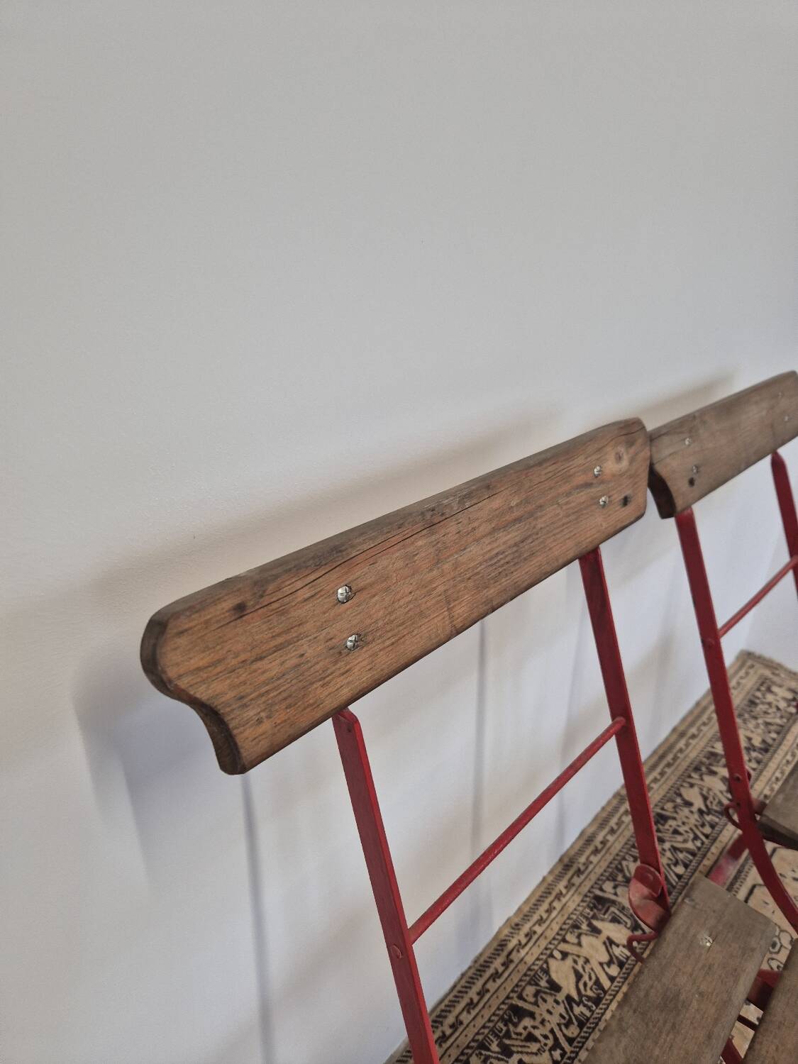 Set of 4 folding chairs for old bistro, guinguette, brasserie