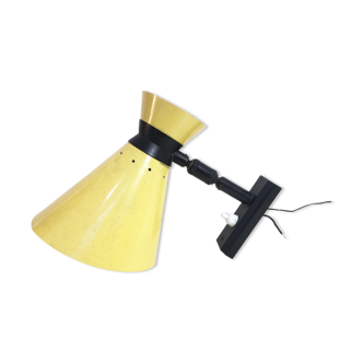 Vintage yellow diabolo wall lamp, 1960