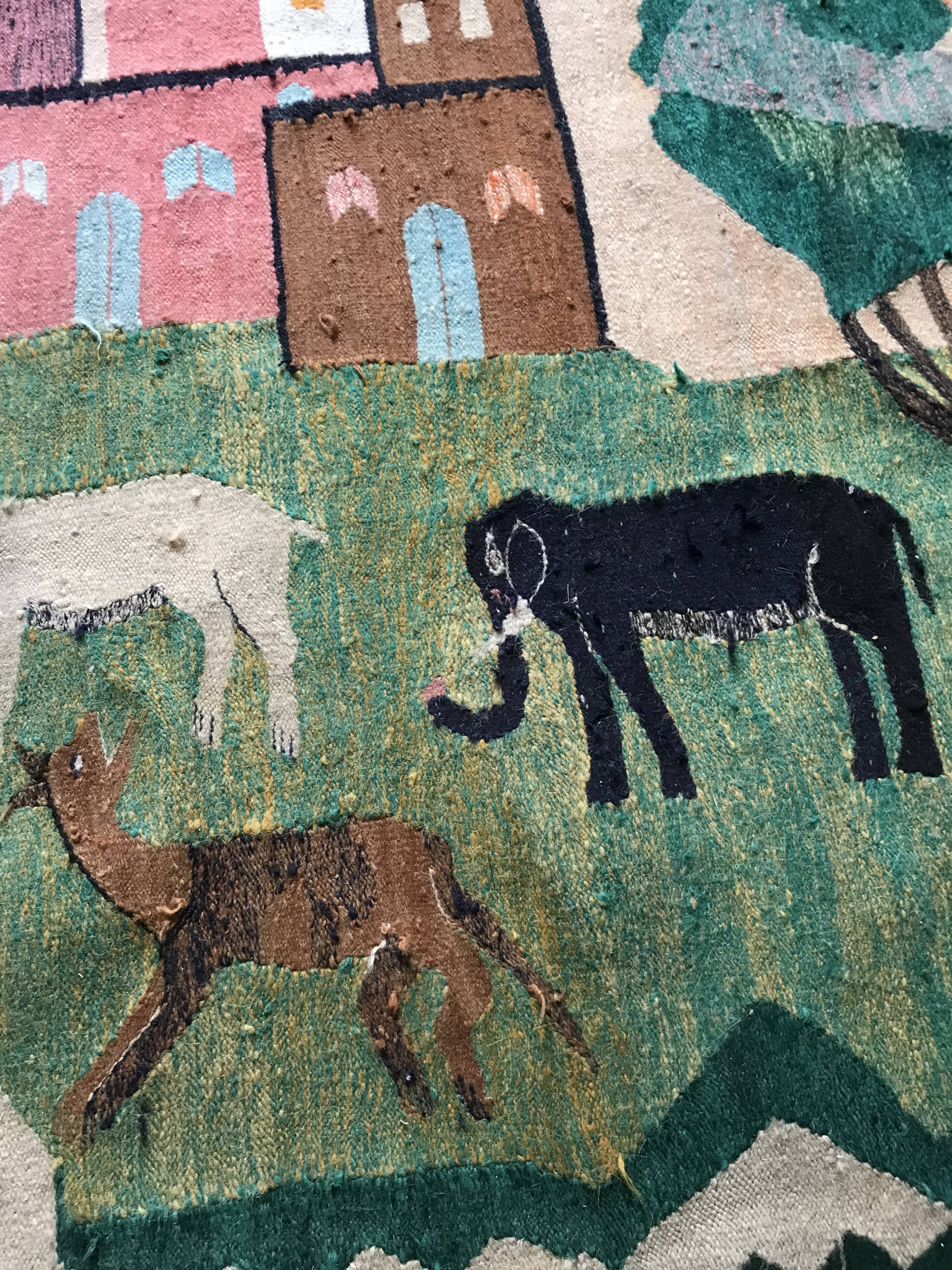 Vintage Egyptian Tapestry Ramsès Wissa Wassef circa 1960