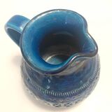 Handmade Rimini Blue Lacquered Ceramic Jug by Aldo Londi for Bitossi, Italy